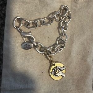 7” chunky chain bracelet with charm.